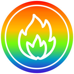 simple flame circular in rainbow spectrum