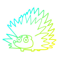cold gradient line drawing cartoon spiky hedgehog