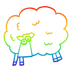 rainbow gradient line drawing cartoon funny sheep