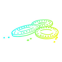 cold gradient line drawing cartoon gold coins