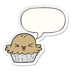 cute cartoon pie and speech bubble sticker