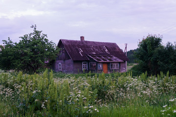 Old traditional abandoned buildings in the village.Country life.