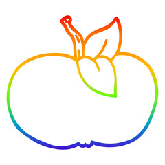 rainbow gradient line drawing cartoon juicy apple