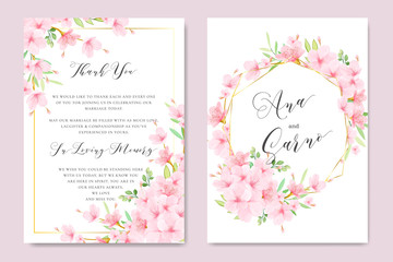 Fototapeta na wymiar beautiful wedding Floral Cherry Blossom Frame and background