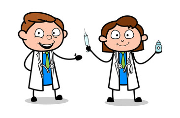 Doctor Giving Medical Tips - Professional Cartoon Doctor Vector Illustration