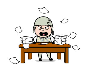 Irritation - Cute Army Man Cartoon Soldier Vector Illustration