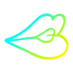 Obraz premium cold gradient line drawing cartoon pouting lips