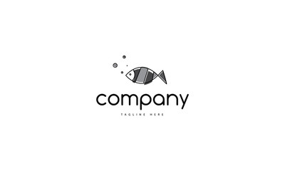 Vector logo on which the abstract image of fish.