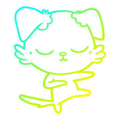 cold gradient line drawing cute cartoon dog