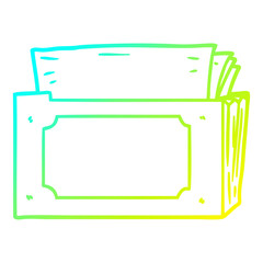 cold gradient line drawing cartoon folder of files