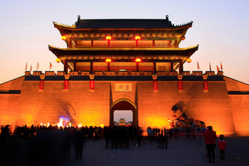 Luan State Ancient City Gate building scenery, China