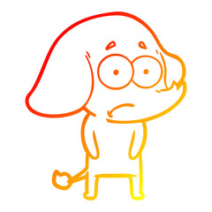 warm gradient line drawing cartoon unsure elephant