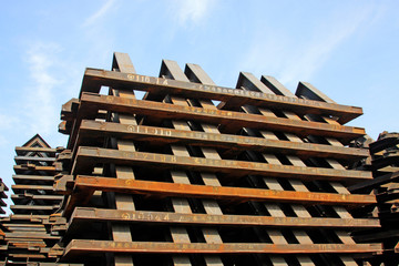 Piles of steel components