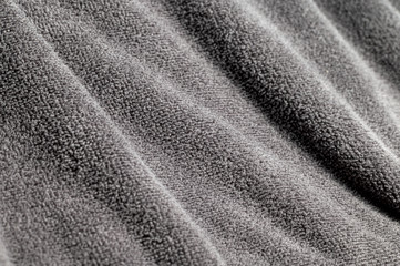 Close-up nano textile texture of gray towel