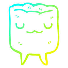 cold gradient line drawing cartoon tooth