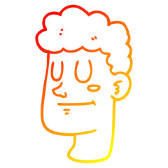 Obraz premium warm gradient line drawing cartoon male face