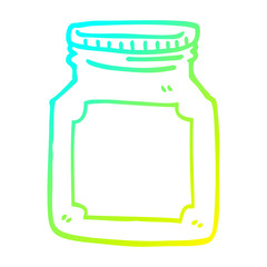 cold gradient line drawing cartoon storage jar