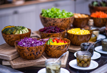 Healthy breakfast with fresh vitamin salad