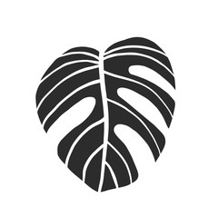Black Philodendron Leaf. Drawn Element for your Design.
