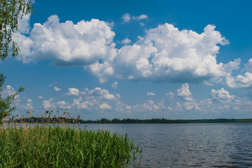 clouds blue sky fishing early in the morning