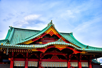 Naklejka premium CHIYODA-KU, TOKYO / Japan - Apr.11, 2019 : Hall of worship in Kanda Shrine.