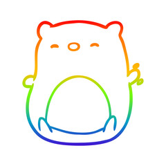 rainbow gradient line drawing cute polar bear