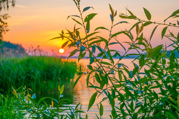 clouds blue sky fishing early in the morning