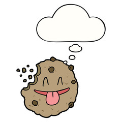 cartoon cookie and thought bubble