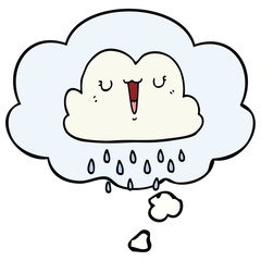 cartoon storm cloud and thought bubble