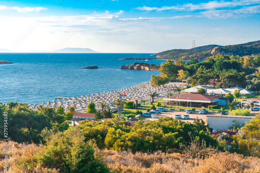 Canvas Prints Top View Beach Coastline in Phocaea