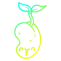 cold gradient line drawing cute cartoon seed sprouting