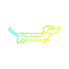 cold gradient line drawing cartoon dog
