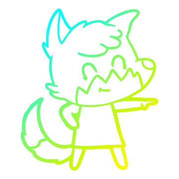 recommend clip art: cold gradient line drawing cartoon friendly fox