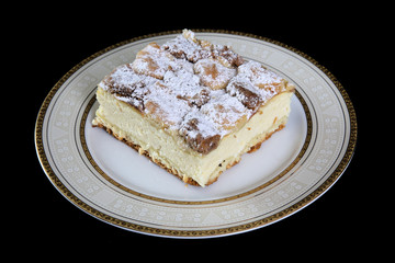 Regional Polish traditional confectionery with cheese, poppy seeds, apple