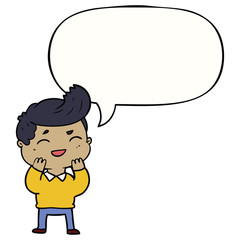 cartoon man laughing and speech bubble