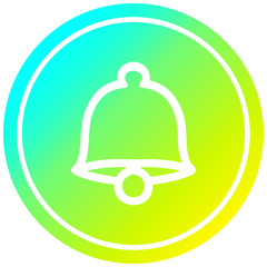 old bell circular in cold gradient spectrum