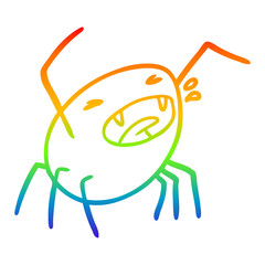 rainbow gradient line drawing halloween spider