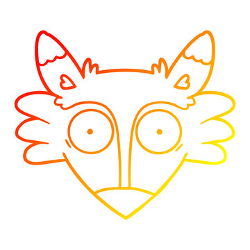 recommend clip art: warm gradient line drawing cartoon startled fox