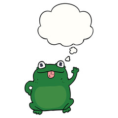 cartoon frog and thought bubble