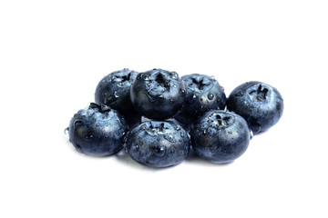Fresh blueberries isolated on white background