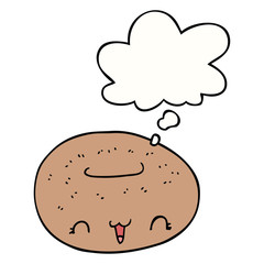 cute cartoon donut and thought bubble