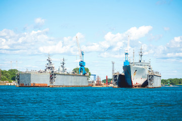 Dock for the ships repairs by the city port.