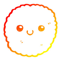 warm gradient line drawing cartoon biscuit