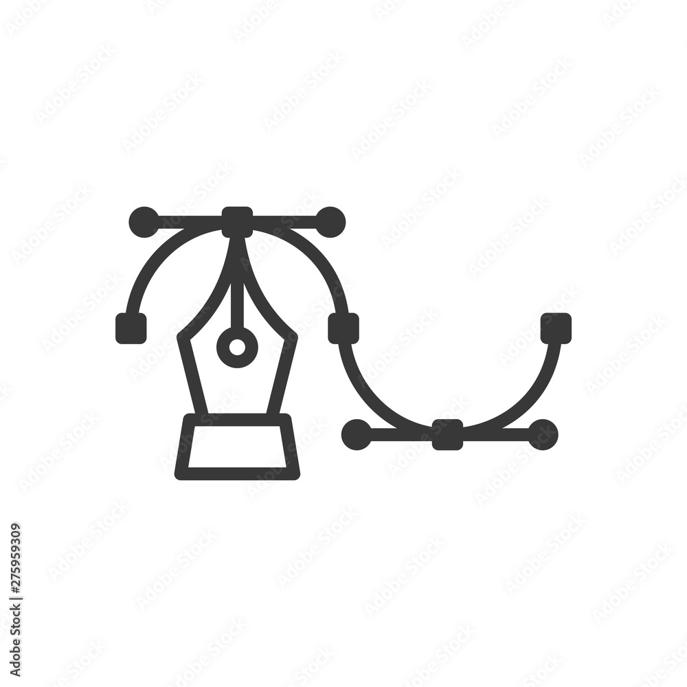Poster pen tool cursor icon symbol template black color editable. simple logo vector illustration for graph