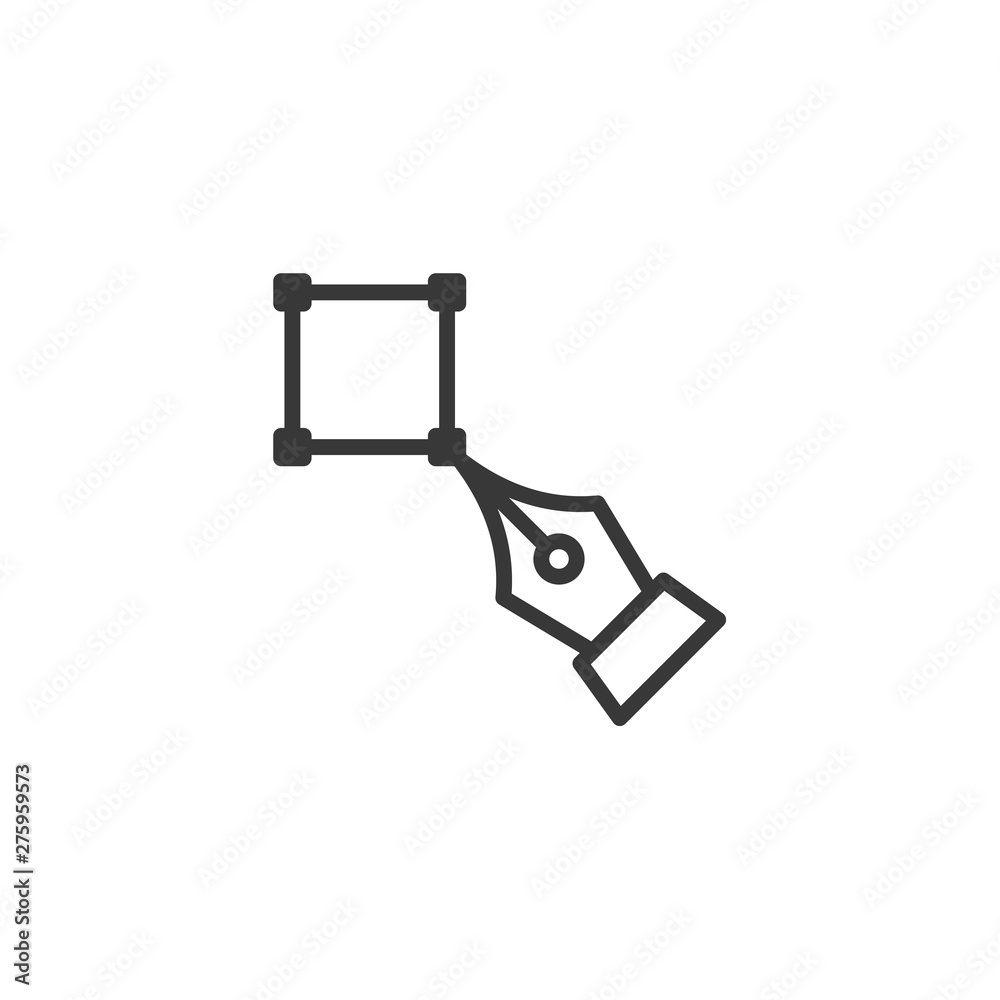 Poster pen tool cursor icon symbol template black color editable. simple logo vector illustration for graph