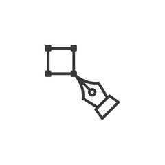 Pen tool cursor icon symbol template black color editable. Simple logo vector illustration for graphic and web design.