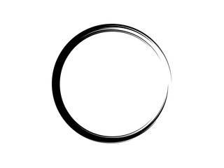 Grunge circle made of black ink.Grunge brush element.Grunge oval frame.