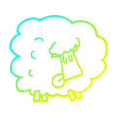cold gradient line drawing cartoon funny sheep
