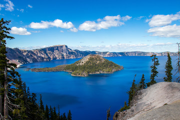 Deep blue water at Crater Lake, OR