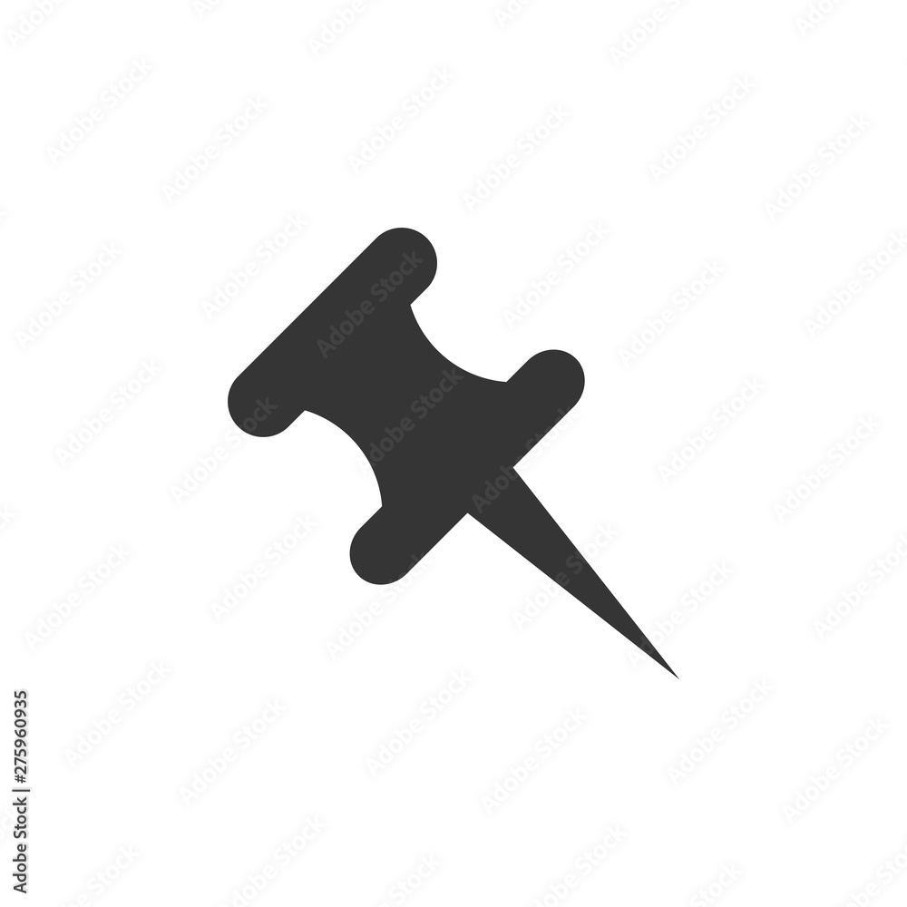 Aufkleber Push pin icon symbol template black color editable. Simple logo vector illustration for graphic and web design.